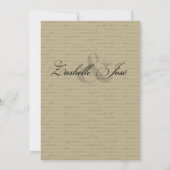 Art Deco Beach Faux Vellum Wedding Kaart (Achterkant)