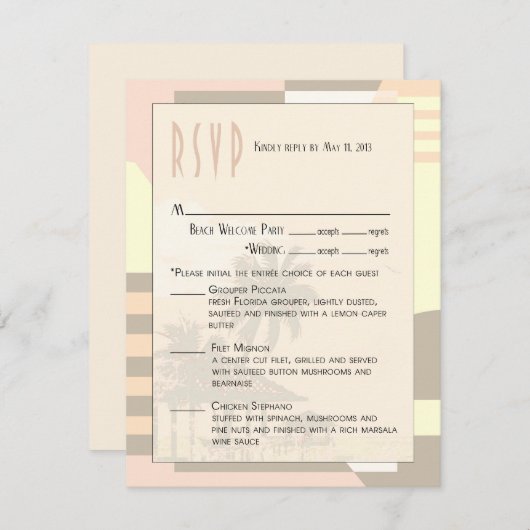 Art Deco Beach RSVP | blozen (Voorkant / Achterkant)