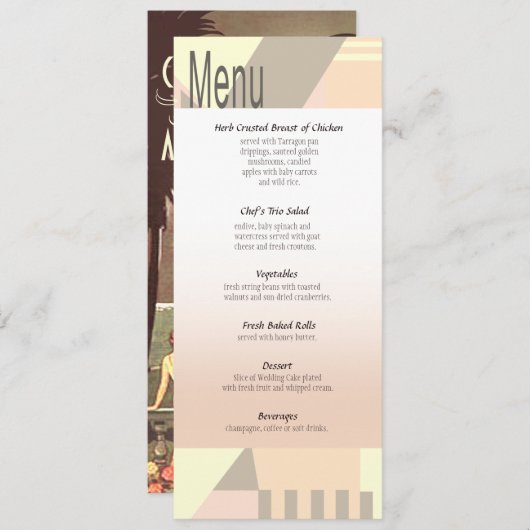 Art Deco Beach Wedding Menu | blozen (Voorkant / Achterkant)