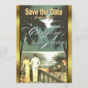 Art Deco Beach Wedding Save The Date