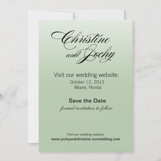 Art Deco  Beach Wedding Save The Date (Achterkant)