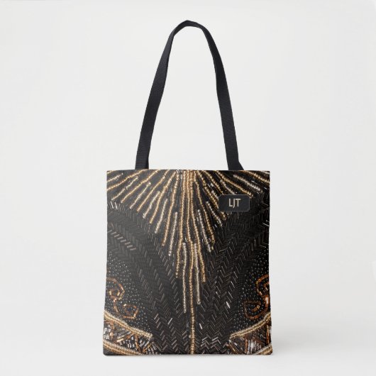 Art Deco Beads - Mode - uw initialen Tote Bag (Voorkant)