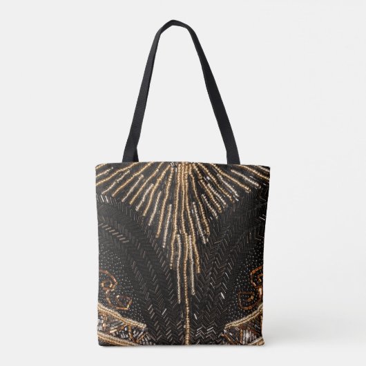 Art Deco Beads - Mode - uw initialen Tote Bag (Achterkant)