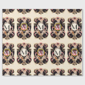 ART DECO BEAUTY MODE COSTUME DESIGNER MONOGRAM CADEAUPAPIER (Vlak)