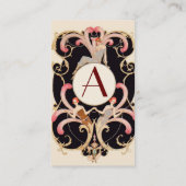 ART DECO BEAUTY MODE COSTUME DESIGNER MONOGRAM VISITEKAARTJE (Achterkant)