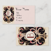 ART DECO BEAUTY MODE COSTUME DESIGNER MONOGRAM VISITEKAARTJE (Voorkant / Achterkant)