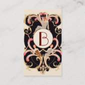 ART DECO BEAUTY MODE COSTUME DESIGNER MONOGRAM VISITEKAARTJE (Achterkant)