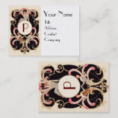 ART DECO BEAUTY MODE COSTUME DESIGNER MONOGRAM VISITEKAARTJE (Voorkant / Achterkant)