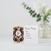 ART DECO BEAUTY MODE COSTUME DESIGNER MONOGRAM VISITEKAARTJE (Staand voorkant)