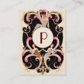 ART DECO BEAUTY MODE COSTUME DESIGNER MONOGRAM VISITEKAARTJE (Achterkant)