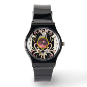 ART DECO BEAUTY MODE PINK GEMSTONE HORLOGE