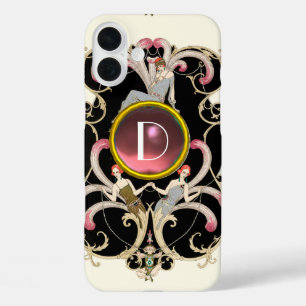 ART DECO BEAUTY MODE PINK GEMSTONE MONOGRAM iPhone 16 PLUS HOESJE