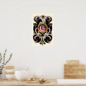 ART DECO BEAUTY MODE PINK GEMSTONE MONOGRAM POSTER (Keuken)