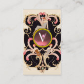 ART DECO BEAUTY MODE Pink GEMSTONE MONOGRAM Visitekaartje (Achterkant)