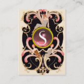ART DECO BEAUTY MODE PINK GEMSTONE MONOGRAM VISITEKAARTJE (Achterkant)