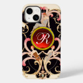 ART DECO BEAUTY MODE RED RUBY GEMSTONE MONOGRAM Case-Mate iPhone CASE (Achterkant)