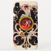 ART DECO BEAUTY MODE RED RUBY GEMSTONE MONOGRAM Case-Mate iPhone CASE (Achterkant)