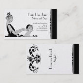  Art Deco Beauty of Mode Black en White Visitekaartje (Voorkant / Achterkant)