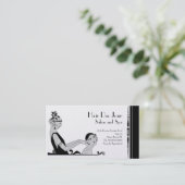  Art Deco Beauty of Mode Black en White Visitekaartje (Staand voorkant)