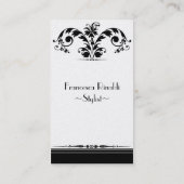  Art Deco Beauty of Mode Black en White Visitekaartje (Achterkant)