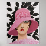 ART DECO BEAUTY, POSTER<br><div class="desc">Originele acrylkunst Deco Lady schilderij van Dian... ... ..Een mooi en gestileerd schilderij van een Arts Deco-vrouw die in roze gekleed is. De achtergrond, abstracte bladeren in het zwart, zet haar gezicht af en voegt een interessante dimensie toe aan het schilderij. Een geweldig cadeauitem en een geweldig schilderij om toe...</div>