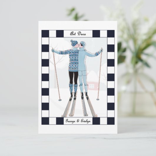 Art Deco Bedankkaart (Staand voorkant)