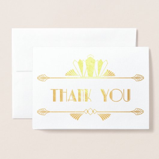 Art Deco bedankkaarten Folie Kaarten (Voorkant met envelop)