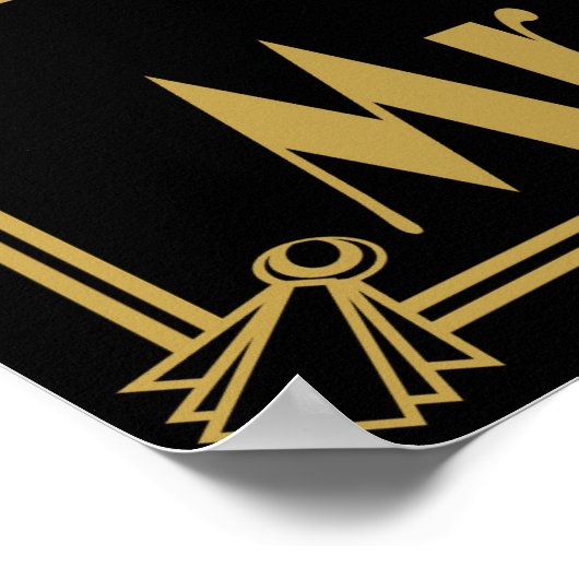 Art Deco bedankt jullie tafeltrouwborden Poster (Hoek)