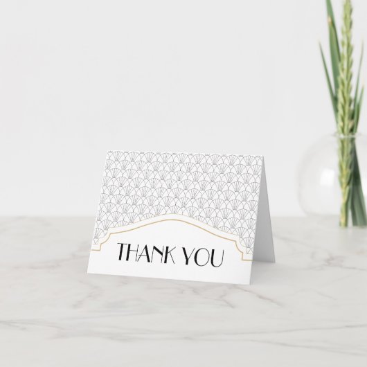 Art Deco Bedankt Opmerking met namen en datum (Voorkant)