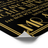 Art Deco Bedankt voor de huwelijksborden Poster (Hoek)