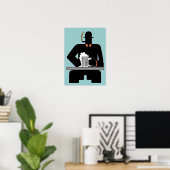 Art Deco Beer Drinker Poster (Thuiskantoor)
