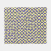 Art Deco behangpatroon, beige en blauw Fleece Deken (Voorkant (Horizontaal))