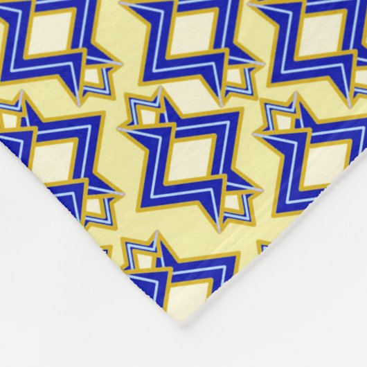 Art Deco behangpatroon, beige en blauw Fleece Deken (Hoek)