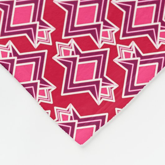 Art Deco behangpatroon, bordeaux wijn Fleece Deken (Hoek)