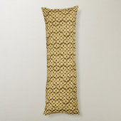 Art Deco behangpatroon, bruin en goud Lichaamskussen (Achterkant (Verticaal))