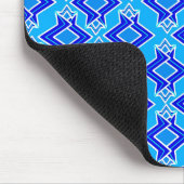 Art Deco Behangpatroon, Ceruleanblauw Muismat (Hoek)