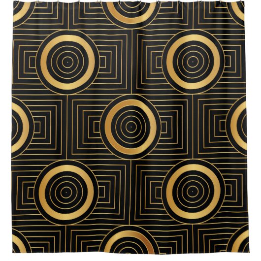 Art Deco behangpatroon Douchegordijn (Voorkant)