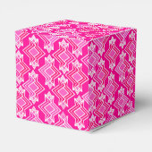 Art Deco Behangpatroon, Fuchsia Roze Bedankdoosjes (Achterkant)