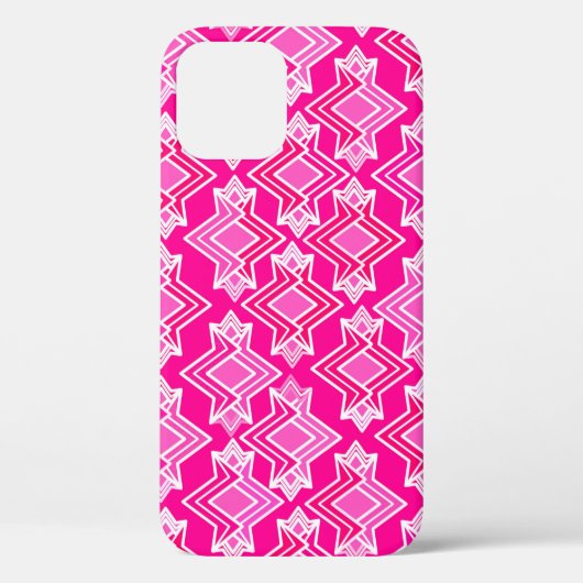 Art Deco Behangpatroon, Fuchsia Roze Case-Mate iPhone Case (Achterkant)
