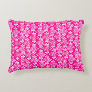 Art Deco Behangpatroon, Fuchsia Roze Decoratief Kussen