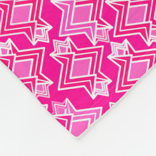 Art Deco Behangpatroon, Fuchsia Roze Fleece Deken