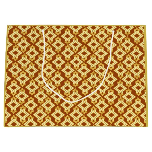 Art Deco behangpatroon, goudbruin Groot Cadeauzakje (Voorkant)