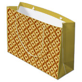 Art Deco behangpatroon, goudbruin Groot Cadeauzakje (Achterkant Gekanteld)