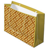 Art Deco behangpatroon, goudbruin Groot Cadeauzakje (Voorkant Gekanteld)