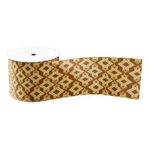 Art Deco behangpatroon, goudbruin Grosgrain Lint