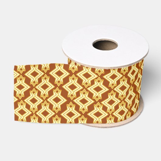 Art Deco behangpatroon, goudbruin Grosgrain Lint (Spoel)