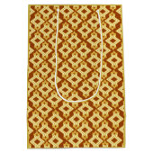 Art Deco behangpatroon, goudbruin Medium Cadeauzakje (Achterkant)