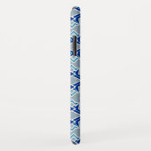 Art Deco behangpatroon, grijs en blauw Case-Mate iPhone Case (Achterkant/rechts)
