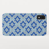 Art Deco behangpatroon, grijs en blauw Case-Mate iPhone Case (Achterkant (horizontaal))