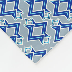 Art Deco behangpatroon, grijs en blauw Fleece Deken